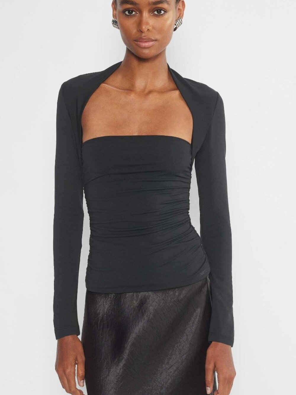 Aritzia Contour Flourish Longsleeve Top - Black - Size Medium